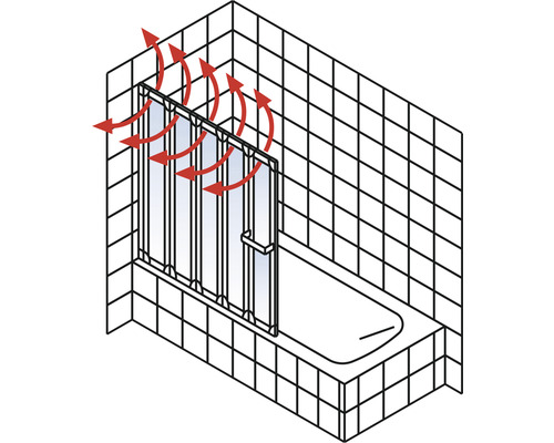 Baignoire avec paroi de douche et flux d''air