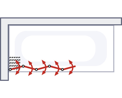 Schéma d''une installation de baignoire avec système de drainage
