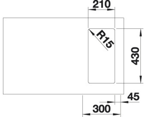 Schéma technique d''un lavabo avec dimensions.