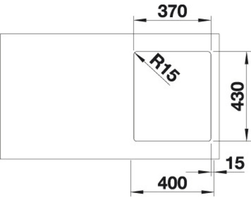 Dessin technique d''un évier avec dimensions