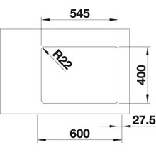 Évier Blanco ANDANO 340/180-U 585 x 440 mm acier inoxydable 522979 2 bacs sans égouttoir-thumb-5