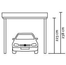 Einzelcarport SKAN HOLZ Emsland 354x604 cm mit EPDM-Folie natur