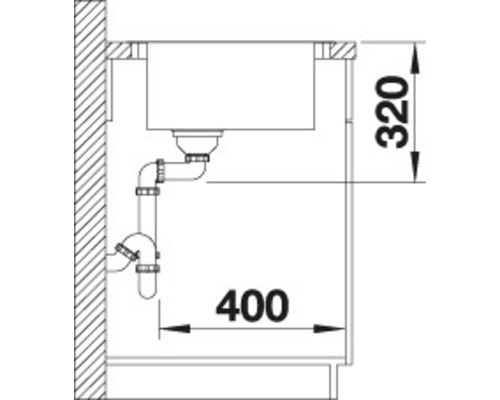 Schéma d''un évier avec dimensions
