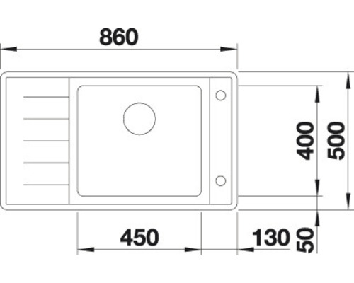 Schéma technique d''un évier de cuisine avec dimensions