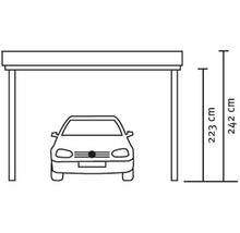 Einzelcarport SKAN HOLZ Emsland 404x846 cm mit EPDM-Folie natur