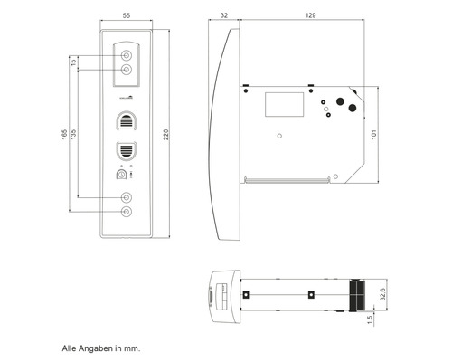 Schéma technique d''un panneau de douche avec dimensions en millimètres.