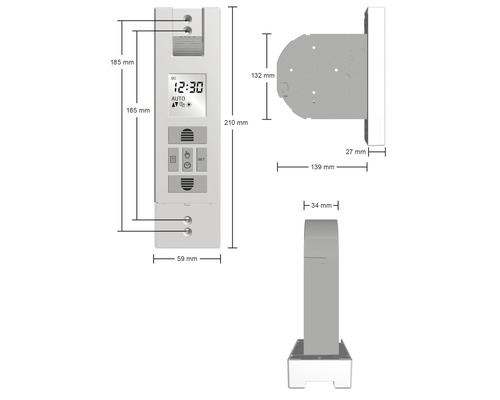 Dimensions de la minuterie
