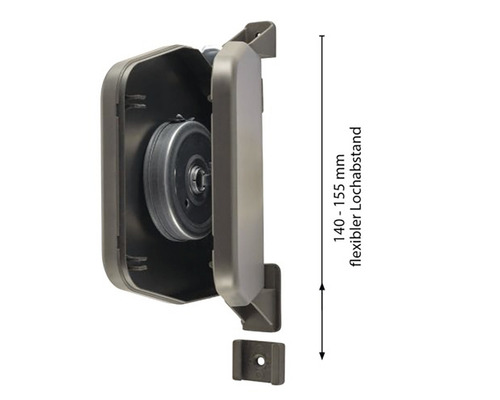 Rollladenmotor mit flexiblem Lochabstand von 140 bis 155 Millimeter