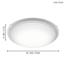 Plafonnier 11W 950 lm 3000 K Ø 25 cm Magitta blanc/transparent