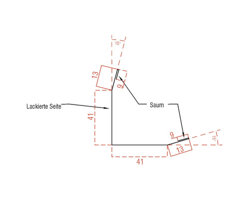 Technische Zeichnung mit Maßangaben
