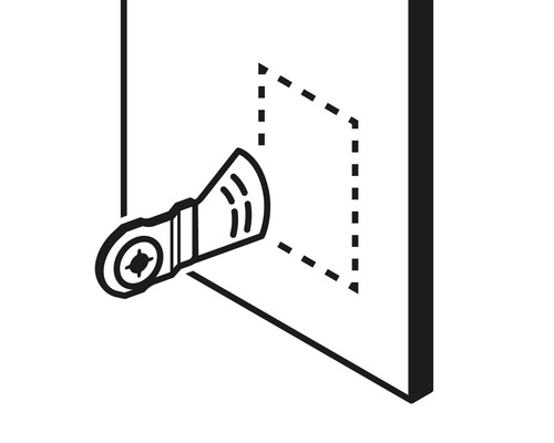 Lame de scie oscillante coupant un trou dans une surface