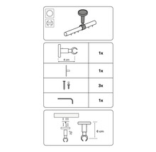 Support de plafond Kira cappuccino Ø19mm-thumb-1