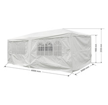 Tente de réception 3x6x2,55 m polyéthylène 120 g/m² blanc-thumb-5