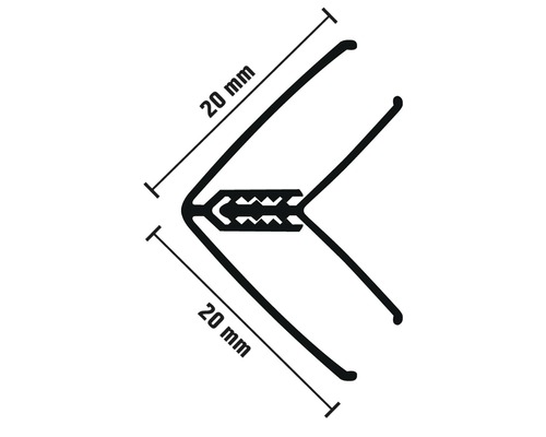 Eckprofil mit einer Seitenlänge von 20 Millimeter