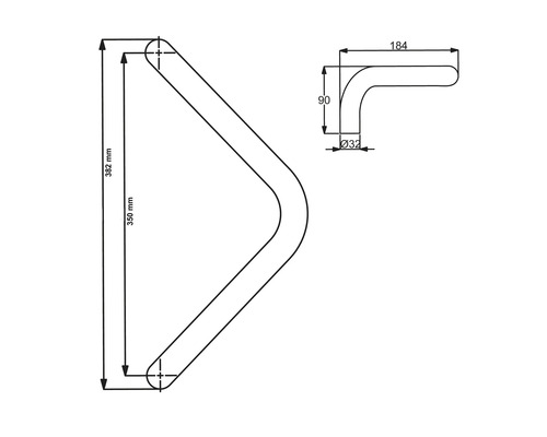 Dessin technique d''une barre d''appui avec dimensions