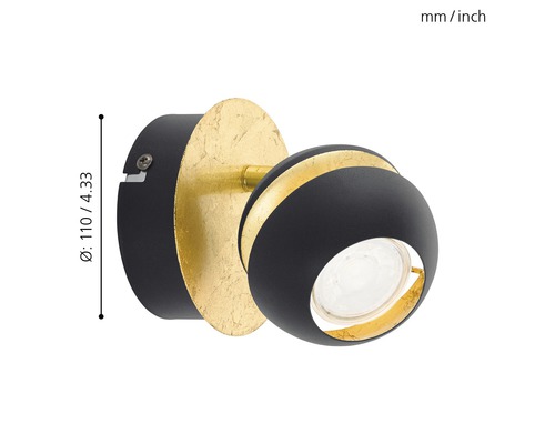 Applique murale, pivotante, diamètre 110 millimètres