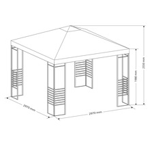 Pavillon Design, 3x3x2,55 m Polyester rotbraun-thumb-3