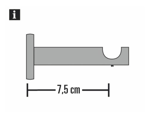 Gardinenstangenhalterung mit einer Länge von 7,5 cm