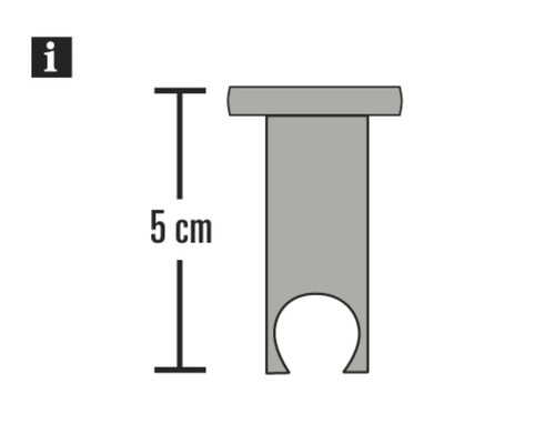 Technische Zeichnung eines 5 Zentimeter langen Adapters