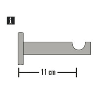 Gardinenstangenhalterung, 11 cm Länge