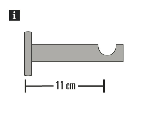 Gardinenstangenhalterung, 11 cm Länge