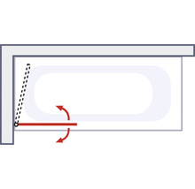 Illustration d''une paroi de baignoire pivotante avec fonction pivotante