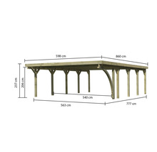 Holzcarport mit Abmessungen