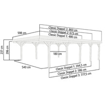 Maße eines Holzcarports