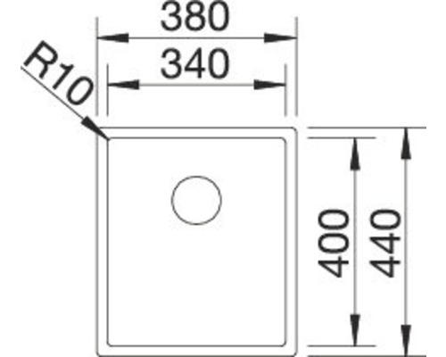 Schéma technique d''un évier avec dimensions