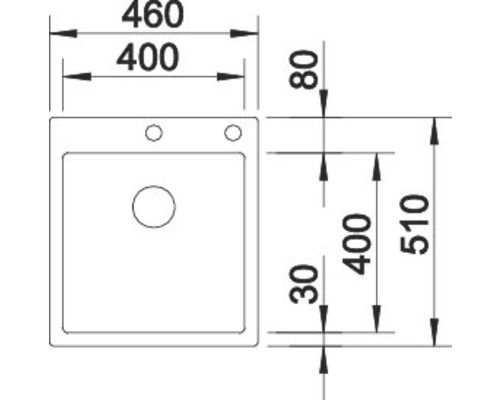 Schéma technique d''un évier avec dimensions