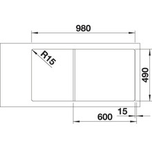Spüle Blanco AXIA III 6 S 1000 x 510 mm anthrazit ohne Multifunktionsschale 524643 1 Spülbecken Mit Tropffläche Becken links