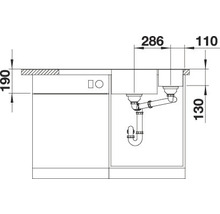 Spüle Blanco AXIA III 6 S 1000 x 510 mm felsgrau ohne Multifunktionsschale 524644 1 Spülbecken Mit Tropffläche Becken links