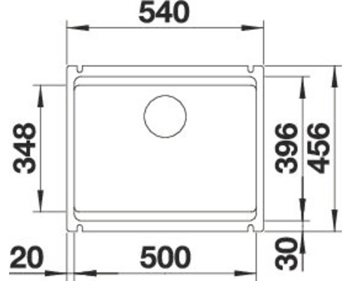 Schéma technique d''un évier avec dimensions