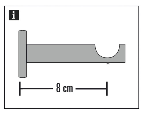 Gardinenstangenhalterung, 8 cm Länge