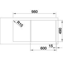 Spüle Blanco Axia III 6 S 1000 x 510 mm cafe ohne Multifunktionsschale 523471 1 Spülbecken Becken rechts Mit Restebecken Mit Tropffläche