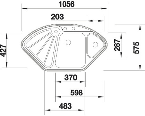 Technische Zeichnung einer Duschwanne mit Maßangaben