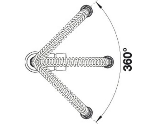 Illustration einer 360 Grad drehbaren Schlauchverbindung