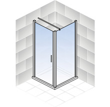 Duschtür mit Seitenwand SCHULTE Alexa Style 2.0 ExpressPlus 90 x 90 cm Profil aluminium Glasdekor Liane schmutzabweisende Glasbeschichtung Türanschlag rechts Türanschlag links