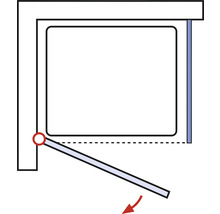 Duschtür mit Seitenwand SCHULTE Alexa Style 2.0 ExpressPlus 90 x 90 cm Profil aluminium Glasdekor Liane schmutzabweisende Glasbeschichtung Türanschlag rechts Türanschlag links