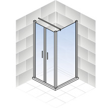 Duschtür mit Seitenwand mit Pendeltür SCHULTE Alexa Style 2.0 ExpressPlus 90 x 90 cm Profil aluminium Klarglas schmutzabweisende Glasbeschichtung inkl. Duschwanne