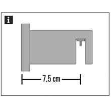 Support mural Luxor à 1 voie, acier brossé 35x14 mm-thumb-1