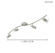 LED Deckenspot 4x3W 4x240 lm 3000 K L 64,5 cm nickel/matt/chrom