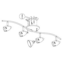 LED Deckenspot 4x3W 4x240 lm 3000 K L 64,5 cm nickel/matt/chrom