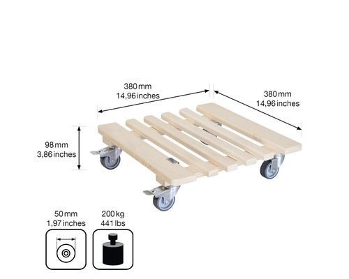 Planche à roulettes en bois avec dimensions