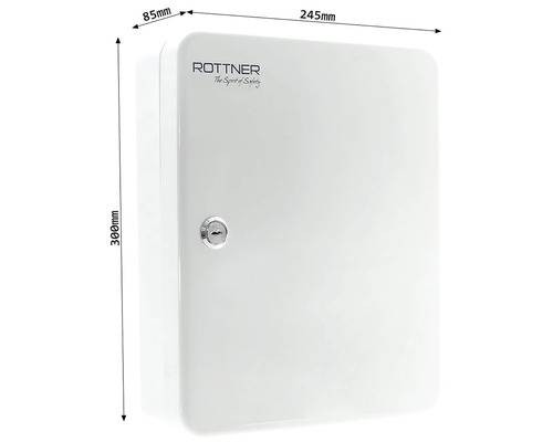 Erste Hilfe Kasten aus Stahl mit Schloss, Maße 300 x 245 x 85 Millimeter