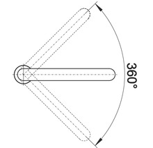 Illustration einer drehbaren Türklinke um 360 Grad.