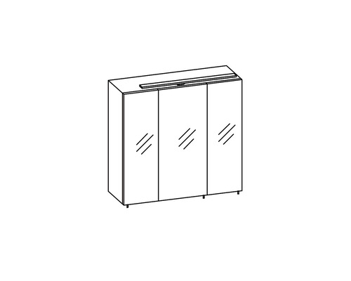 Armoire à vêtements avec trois portes à miroir