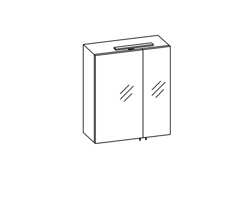 Armoire de toilette avec deux portes et éclairage