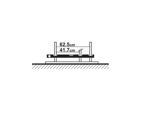 Illustration mit Maßangaben 62,5 cm und 41,7 cm