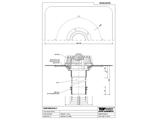 TopWet Sanierungsgully mit integrierter PVC-Manschette NW 104 mm H = 400 mm